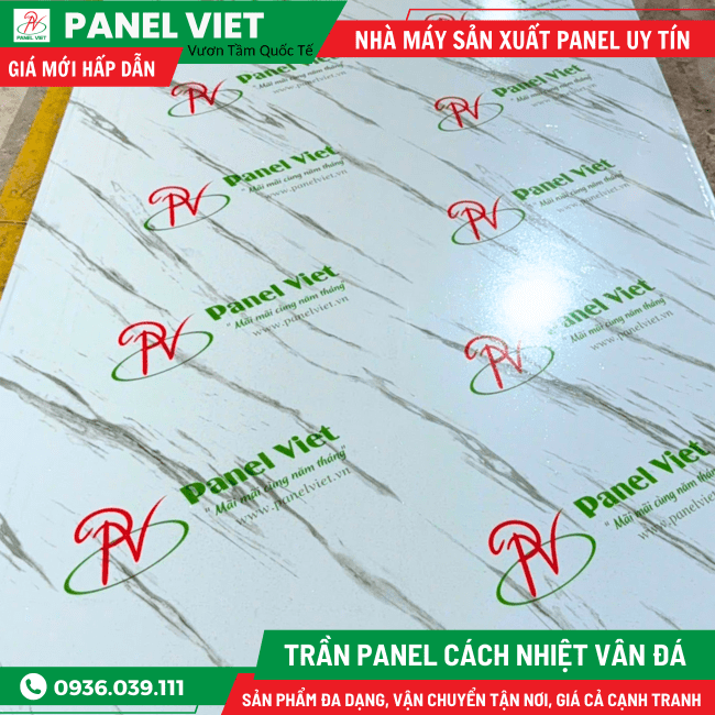 panel vân đá làm trần