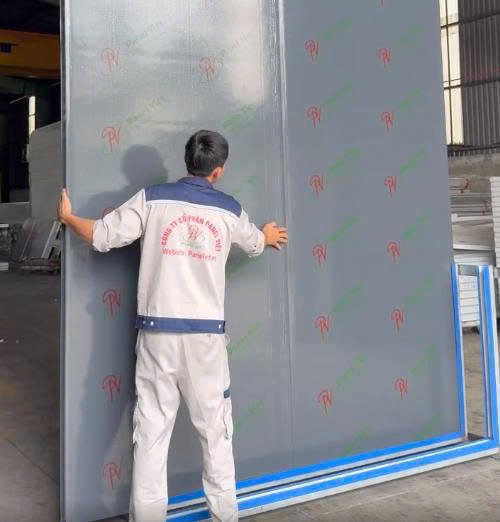 Vách panel tôn xám lông chuột kho xưởng